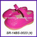 SR-14SS012 nuevos zapatos de bebé rosados ​​de los zapatos de bebé zapatos de bebé recién nacidos planos lindos de la historieta del paño zapatos